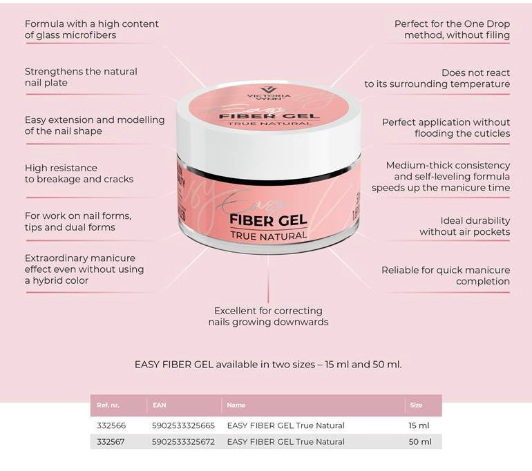EASY FIBER GEL- NUDE 50ml DI-HEMA FREE|HEMA FREE|TPO FREE