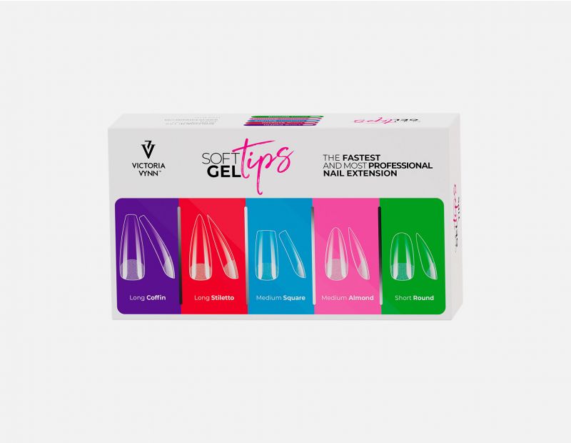 SOFT GEL TIPS - Set with Long Coffin tips